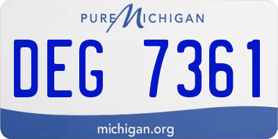 MI license plate DEG7361