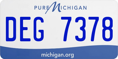 MI license plate DEG7378