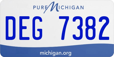 MI license plate DEG7382