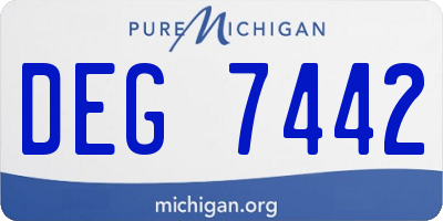MI license plate DEG7442