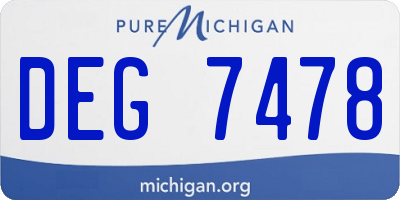 MI license plate DEG7478