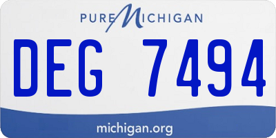 MI license plate DEG7494