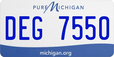 MI license plate DEG7550