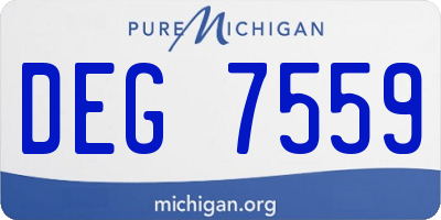 MI license plate DEG7559