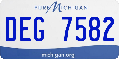 MI license plate DEG7582
