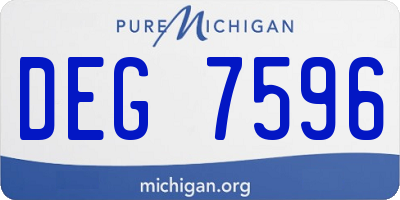 MI license plate DEG7596