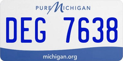 MI license plate DEG7638