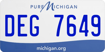 MI license plate DEG7649