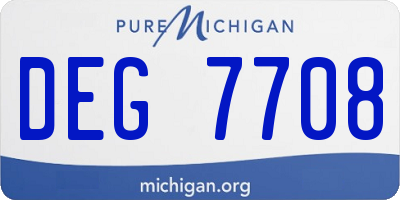 MI license plate DEG7708