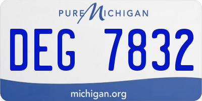 MI license plate DEG7832