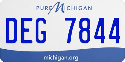 MI license plate DEG7844