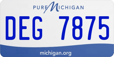 MI license plate DEG7875