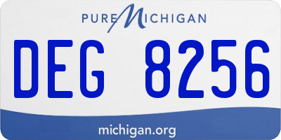 MI license plate DEG8256