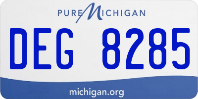 MI license plate DEG8285