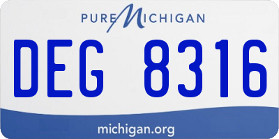 MI license plate DEG8316