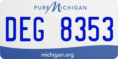 MI license plate DEG8353