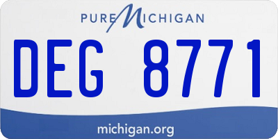MI license plate DEG8771