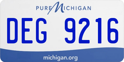 MI license plate DEG9216