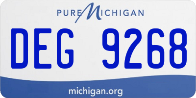 MI license plate DEG9268