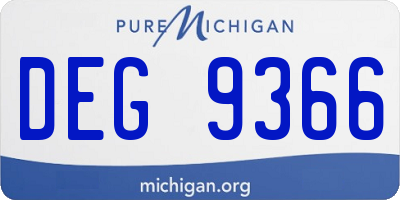 MI license plate DEG9366
