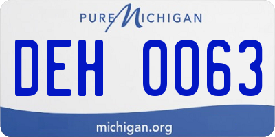 MI license plate DEH0063
