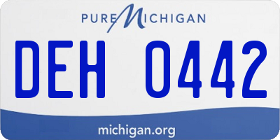 MI license plate DEH0442