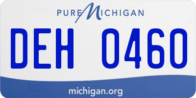 MI license plate DEH0460