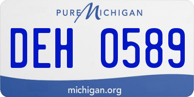 MI license plate DEH0589