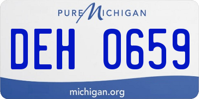 MI license plate DEH0659