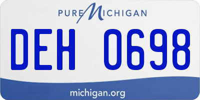 MI license plate DEH0698