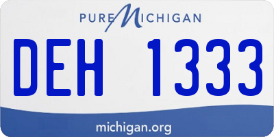 MI license plate DEH1333