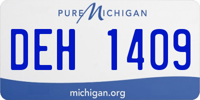 MI license plate DEH1409