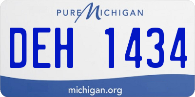 MI license plate DEH1434