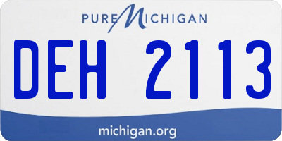 MI license plate DEH2113
