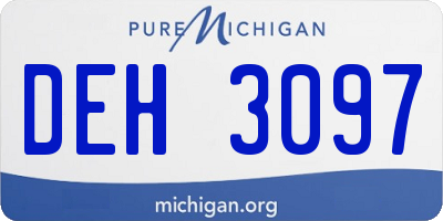 MI license plate DEH3097