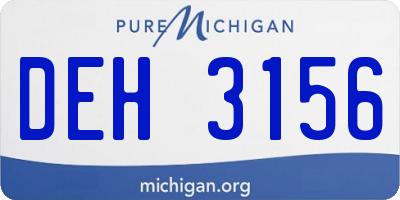 MI license plate DEH3156
