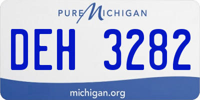 MI license plate DEH3282