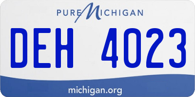 MI license plate DEH4023