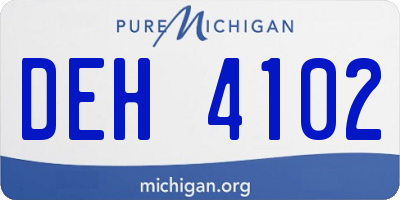 MI license plate DEH4102