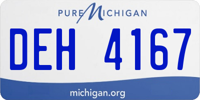 MI license plate DEH4167