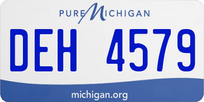 MI license plate DEH4579