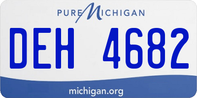 MI license plate DEH4682