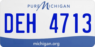 MI license plate DEH4713