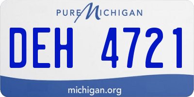MI license plate DEH4721