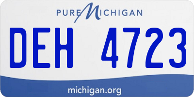 MI license plate DEH4723