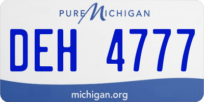 MI license plate DEH4777