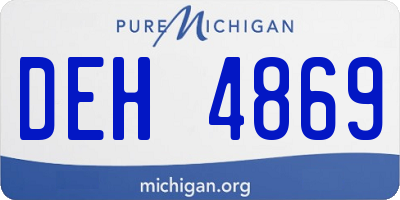 MI license plate DEH4869