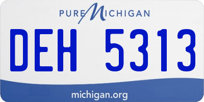 MI license plate DEH5313