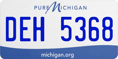 MI license plate DEH5368