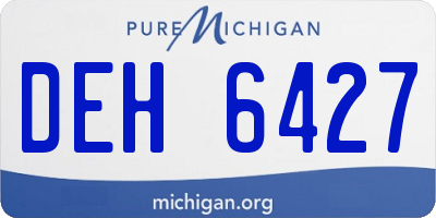 MI license plate DEH6427